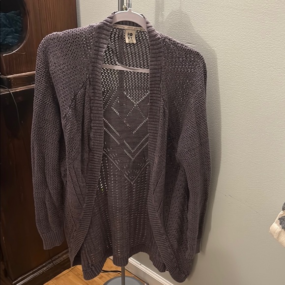 Roxy Purple Chevron Knit Cardigan Sweater - Picture 1 of 2